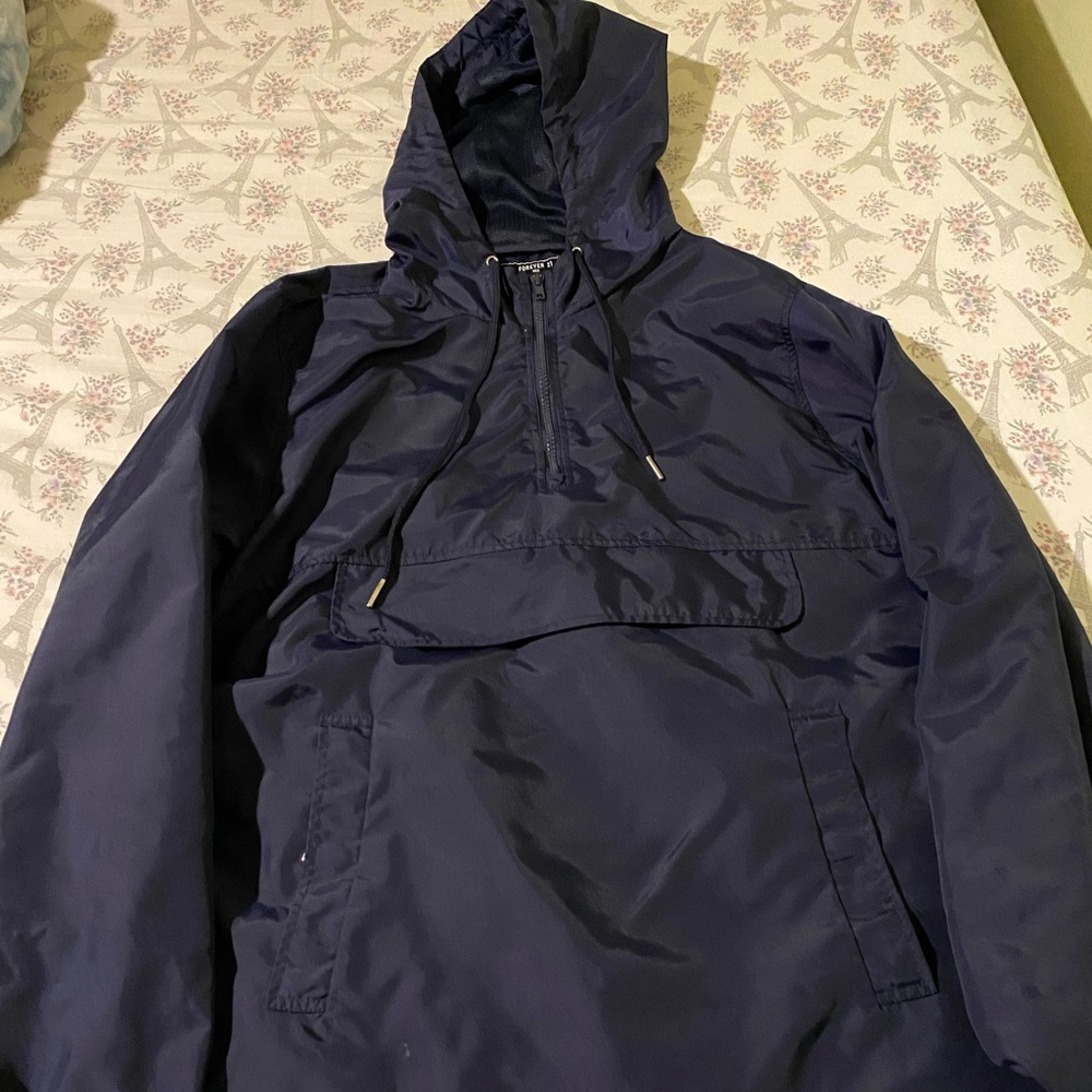 Mens Vintage Windbreaker Jacket Navy ,Size Large